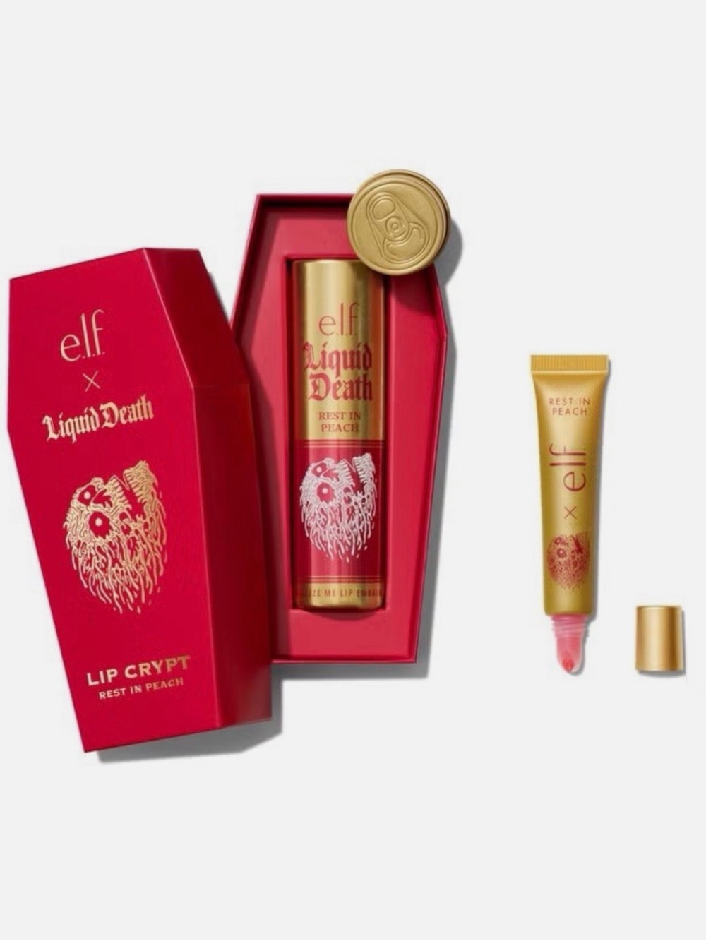e.l.f. cosmetics x Liquid Death lip balm - Peach